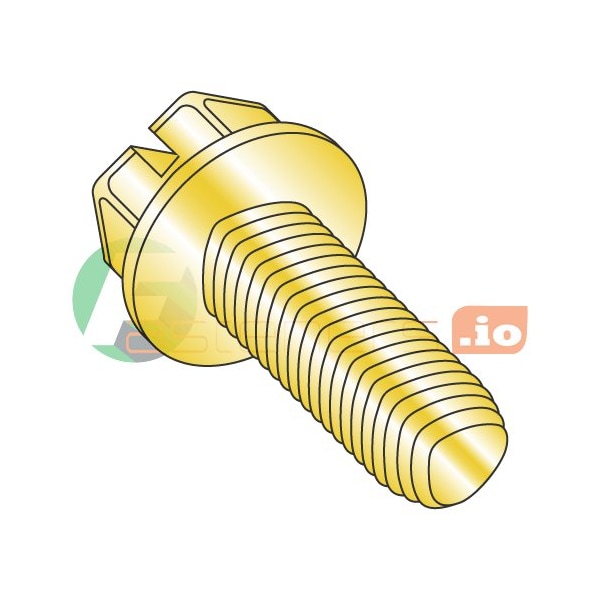 Newport Fasteners Thread Forming Screw, #12-24 x 1/2 in, Yellow Zinc Plated Steel Hex Head Slotted Drive, 5000 PK 229310 - main
